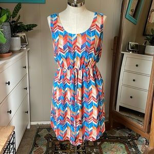 Rue colorful chevron print dress. Women’s plus size 1X
